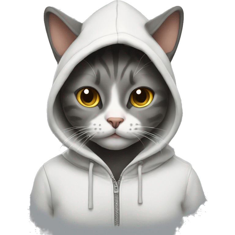 Cat with a hoodie emoji