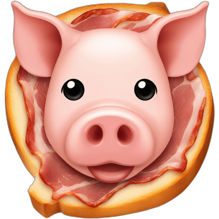 pig cutted on a bacon emoji