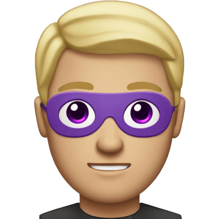 blonde man with purple eye and eyepatch emoji