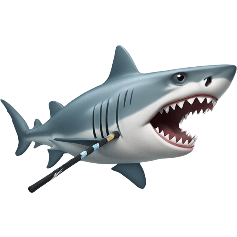 Shark playing lacrosse  emoji