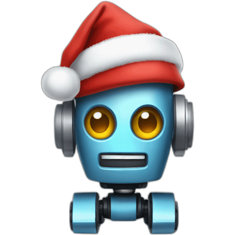 robot with a christmas hat emoji