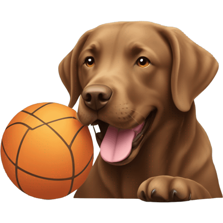 Chesapeake bay retriever with a ball emoji