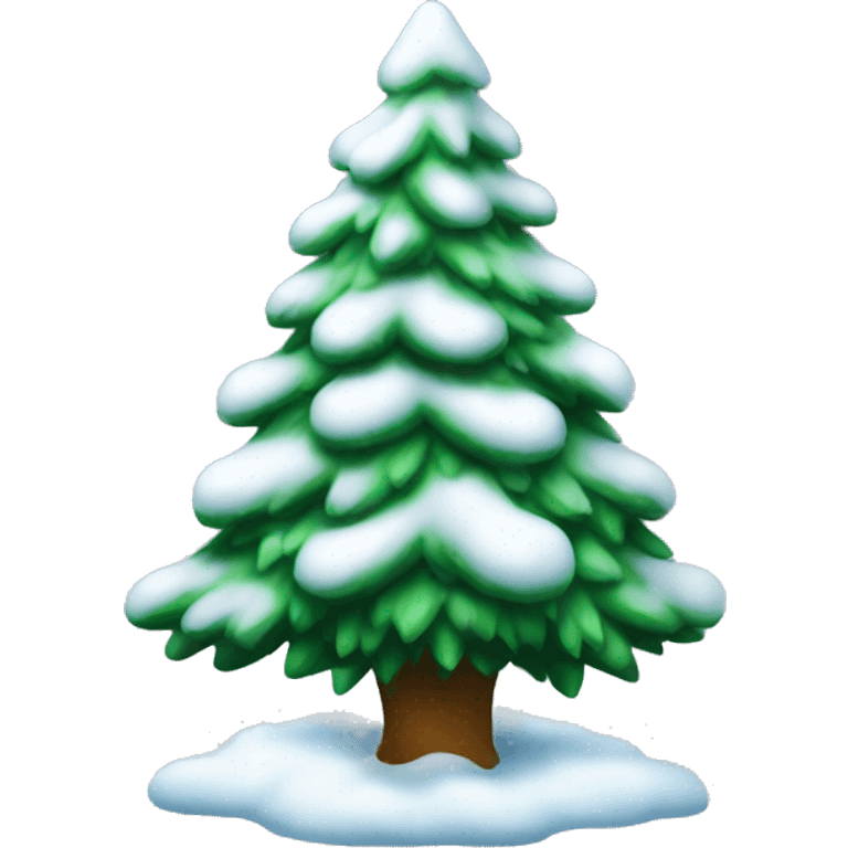 Christmas tree covered in snow emoji