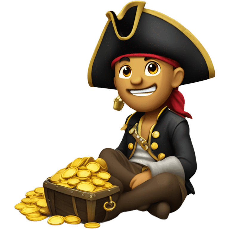 Pirate eating gold  emoji