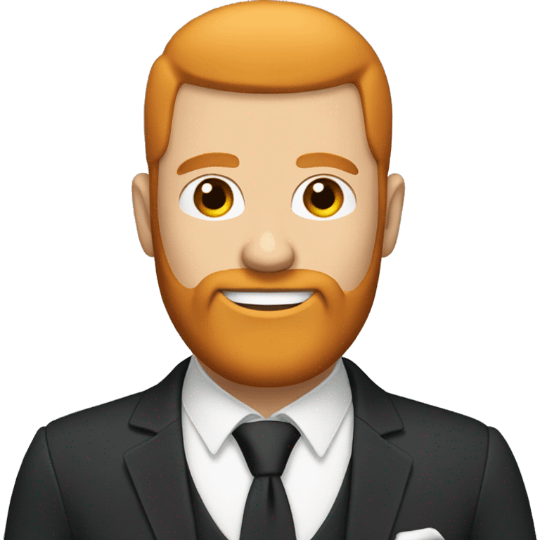 groom with no head hair and ginger and grey long straight beard emoji