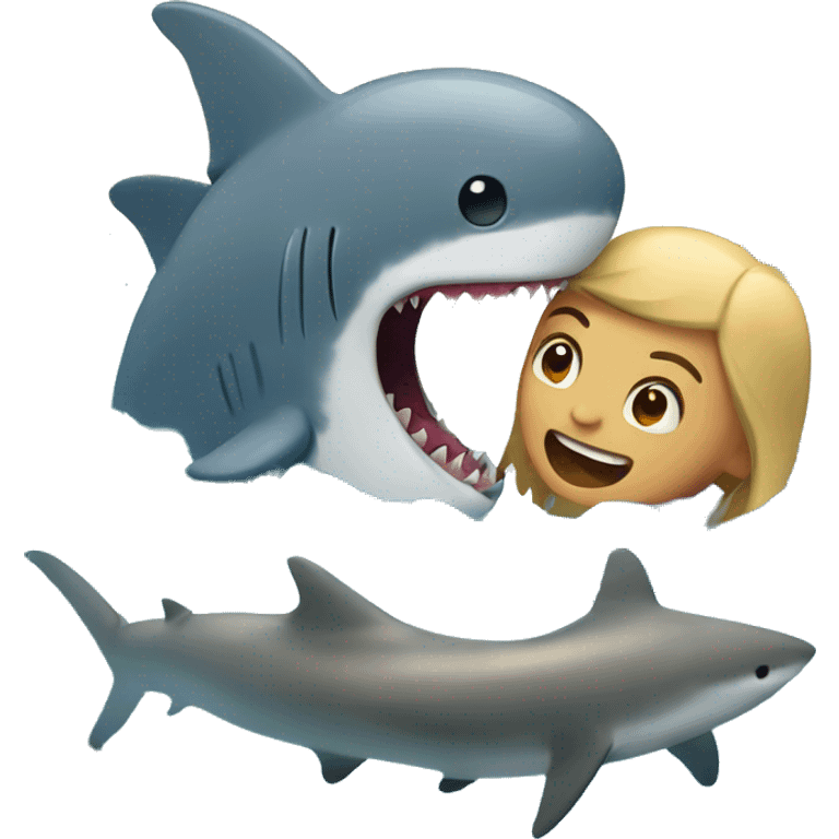 Living water with a shark in love emoji