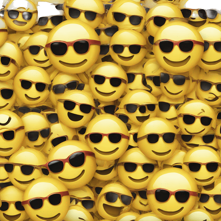 Smiley face with sunglasses sitting under the sun emoji