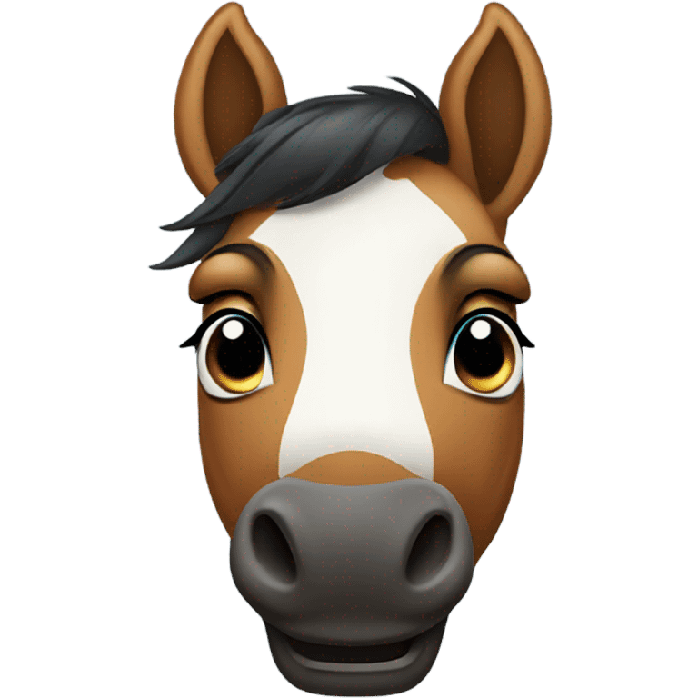 cute cartoony racehorse  emoji