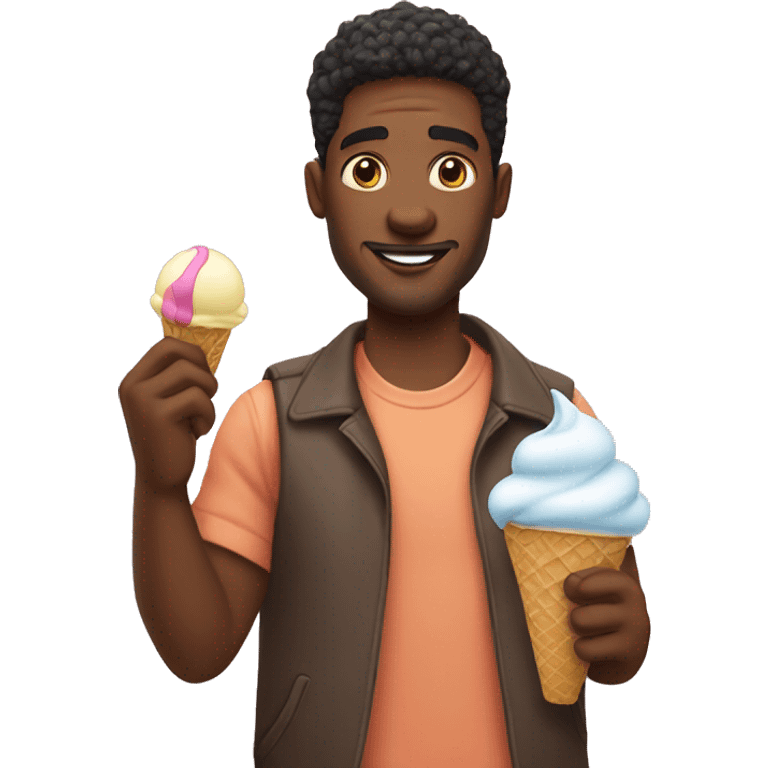 Guy with ice cream In Hand  emoji