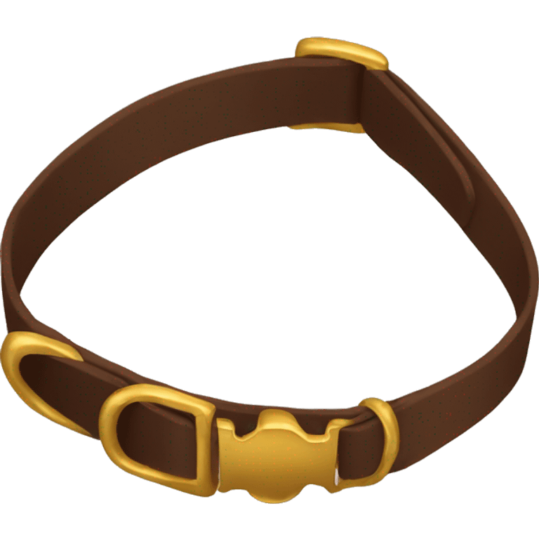 Brown dog collar with gold  emoji