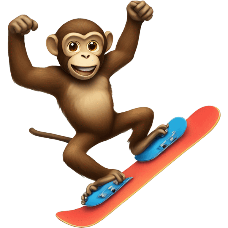 monkey riding a snowboard emoji