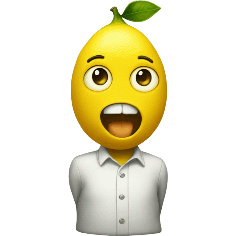 A talking lemon emoji