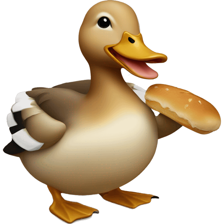 Duck eating bread emoji