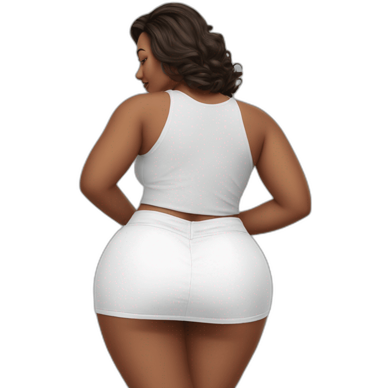 full-body-curvy-beauty-in-a-short-wide-skirt-hurricane-white-knickers rear view emoji