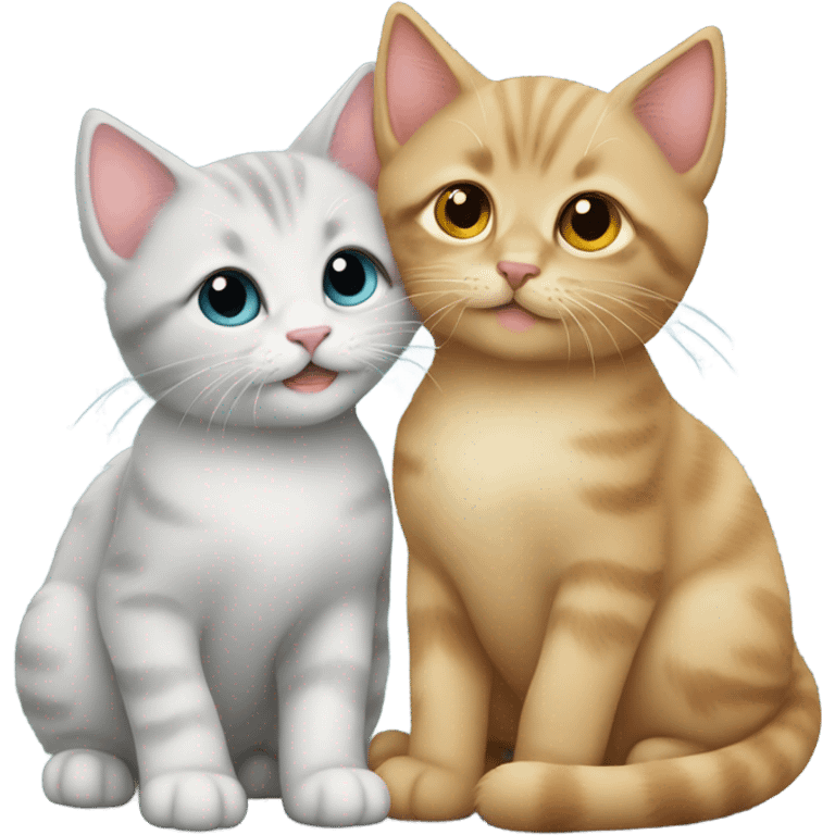 two kittens in love emoji