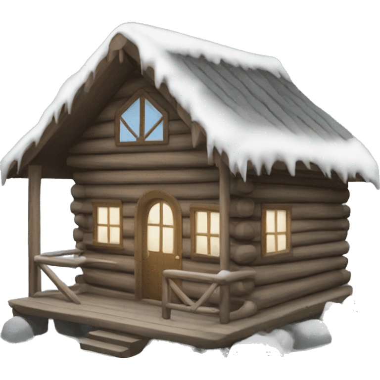 winter cabin emoji