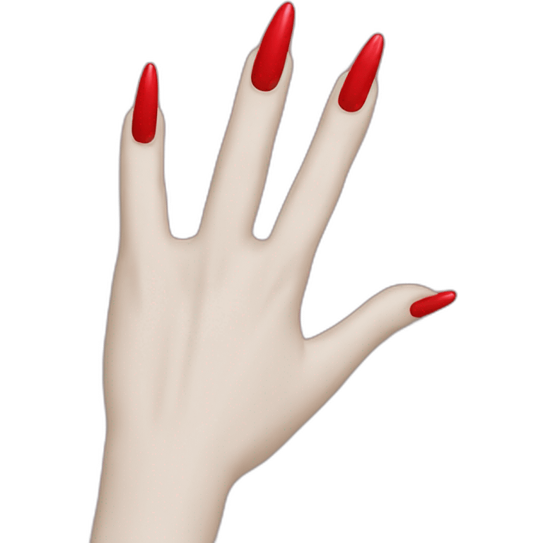 red nails hand blunt emoji