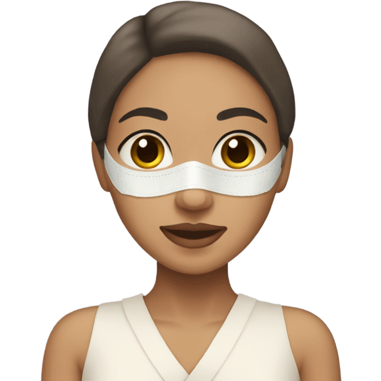 A light skin girl with a spa face mask on  emoji