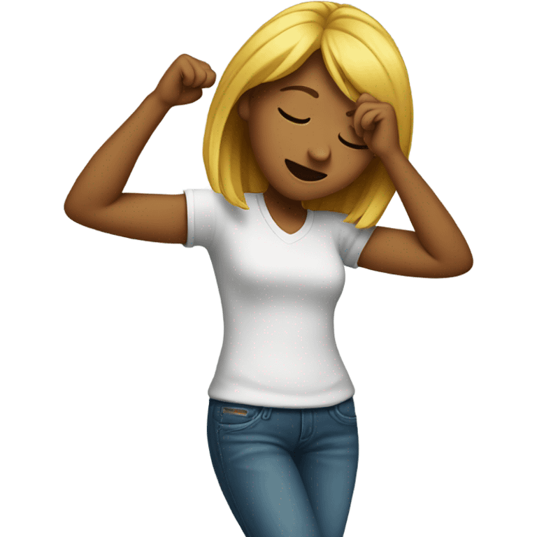 girl dabbing emoji