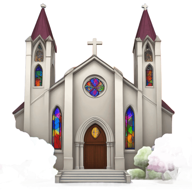 brightly colorful church emoji