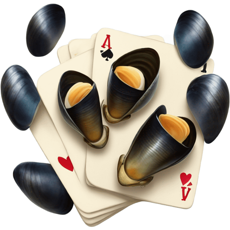 Mussels playing poker emoji