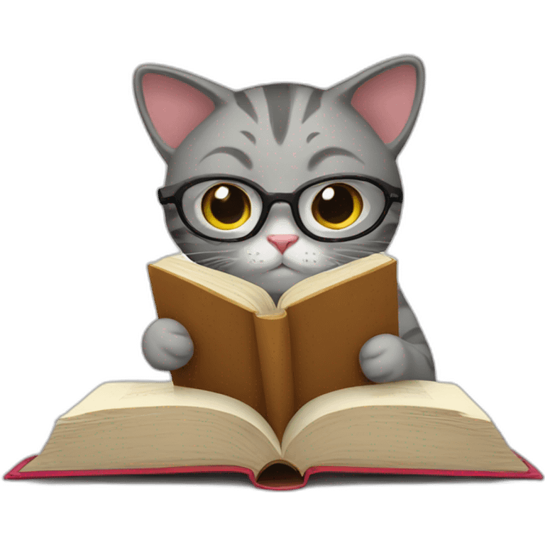 Cat read book emoji