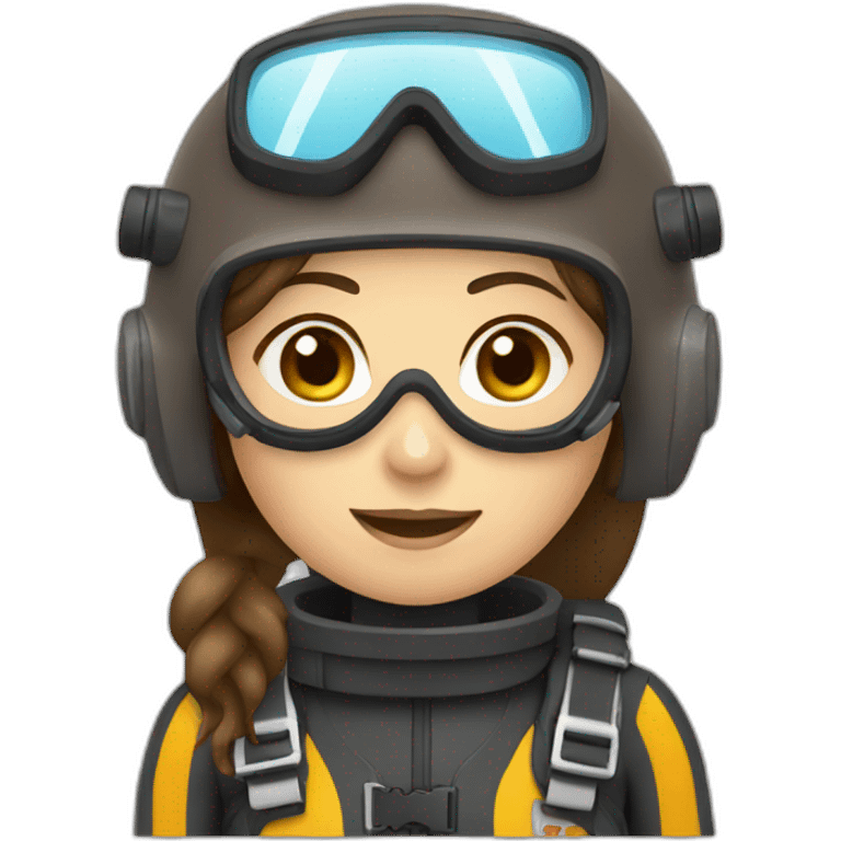 brown haired woman wearing scubadiving equipment emoji