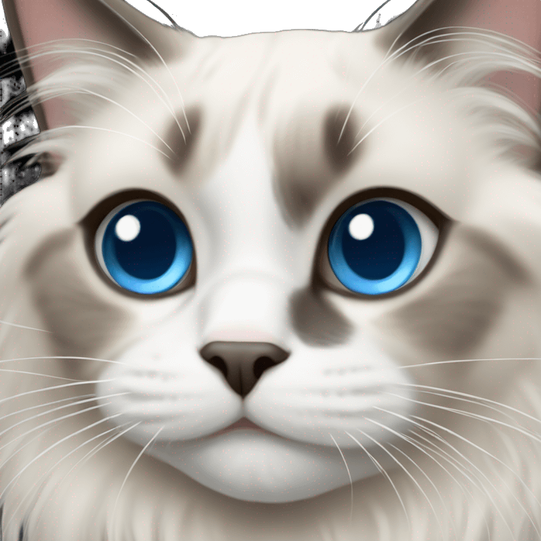 Ragdoll cat with blue eyes emoji