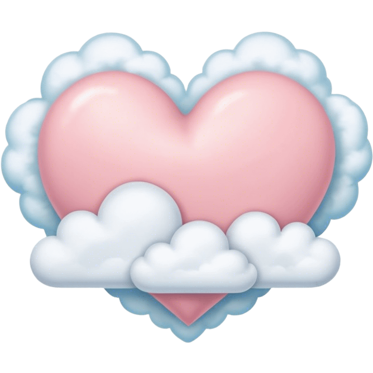 Pastel heart with clouds emoji