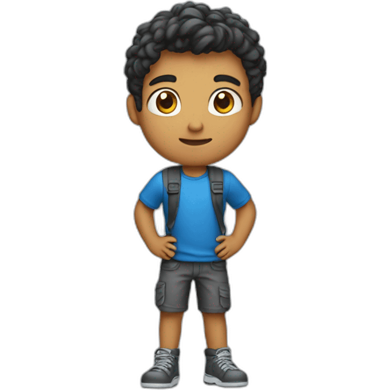 A standing boy wearing action clothes emoji