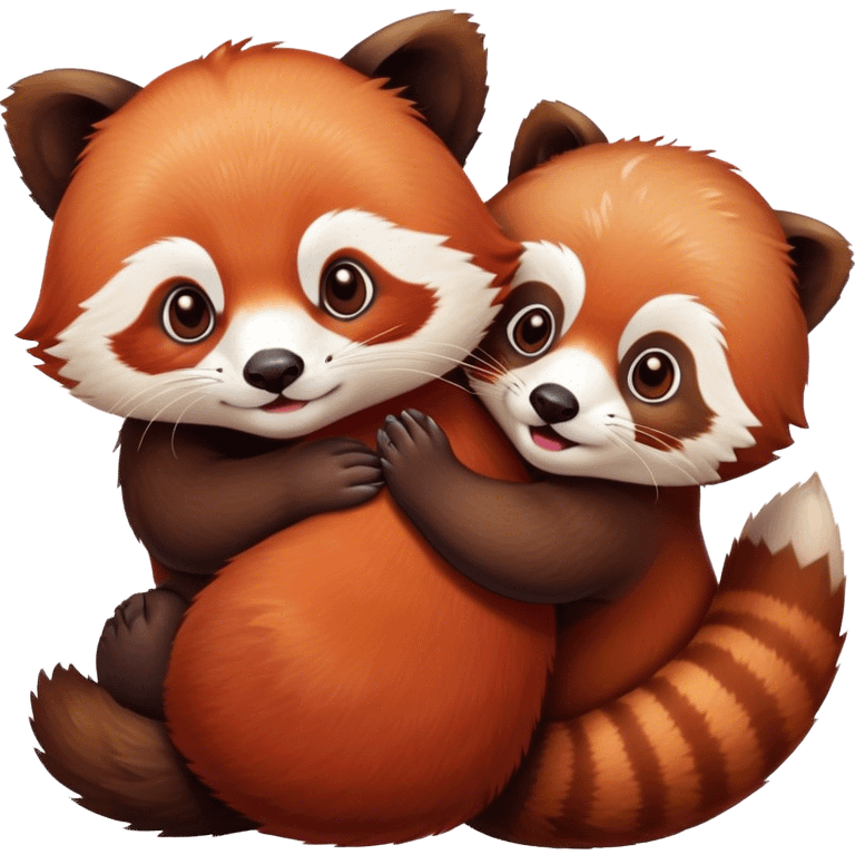 Redpanda and otter playing emoji