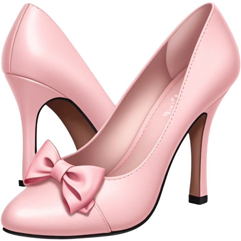 Light pink kitten heels with bows emoji