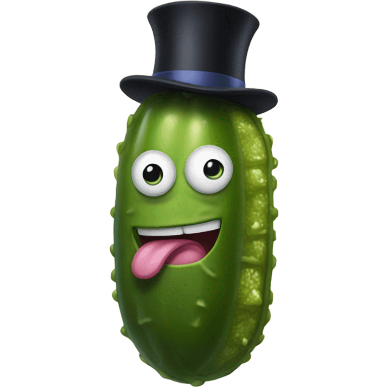 pickle with mega muscles wearing a top hat  emoji