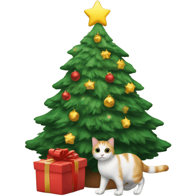 Cat Christmas tree emoji