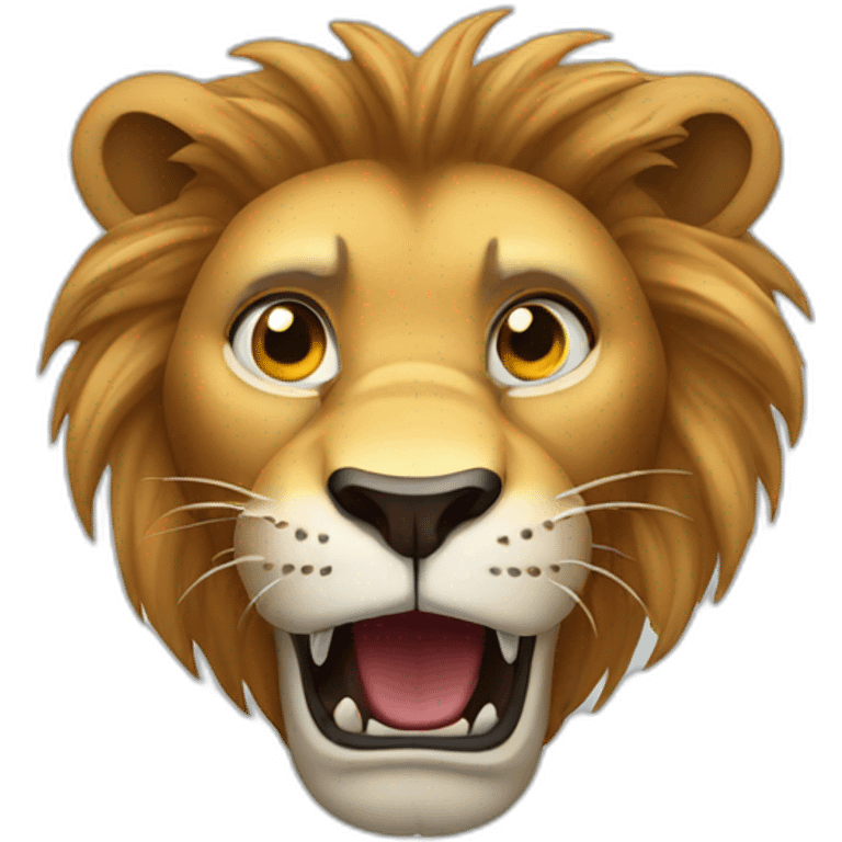 scared lion face emoji