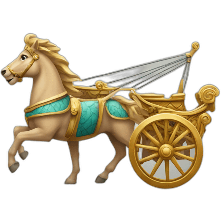 a chariot with the face of Poseidon emoji