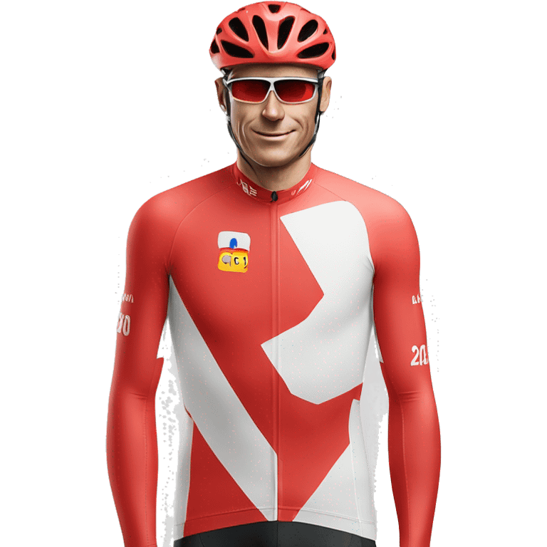 maillot cycliste blanc a pois rouges emoji