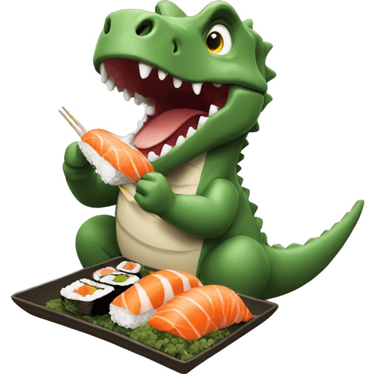 Dino eats sushi  emoji