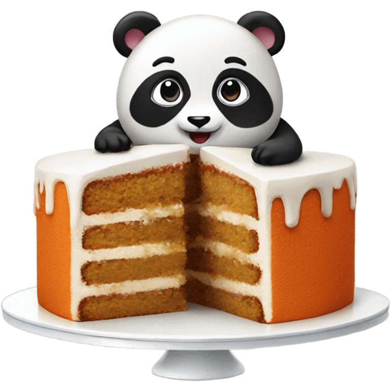 Panda with Carrot Cake emoji