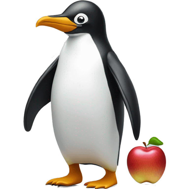 Penguin with an apple as a head wearing crocs emoji