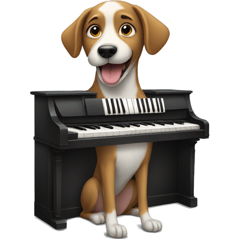 dog playing piano emoji