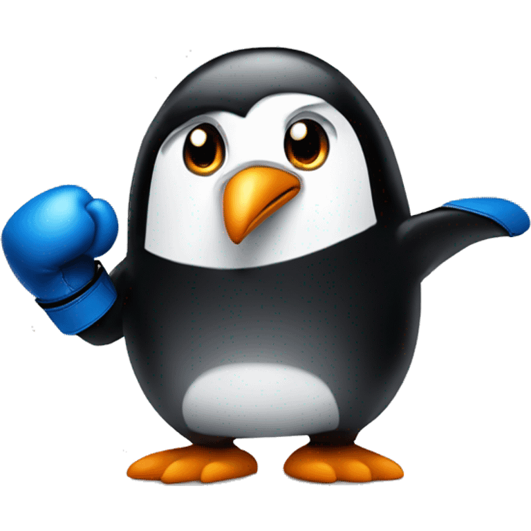 a menacing penguin with boxing gloves emoji