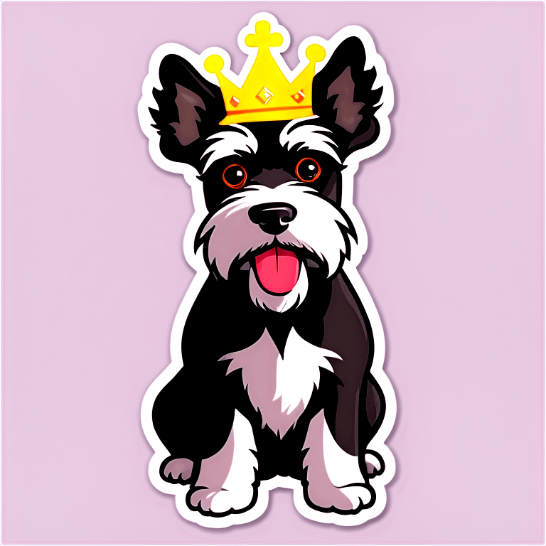 Schnauzer wearing a crown emoji