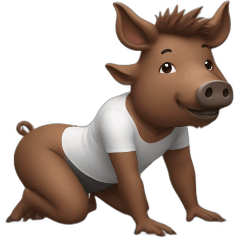 boar training yoga emoji