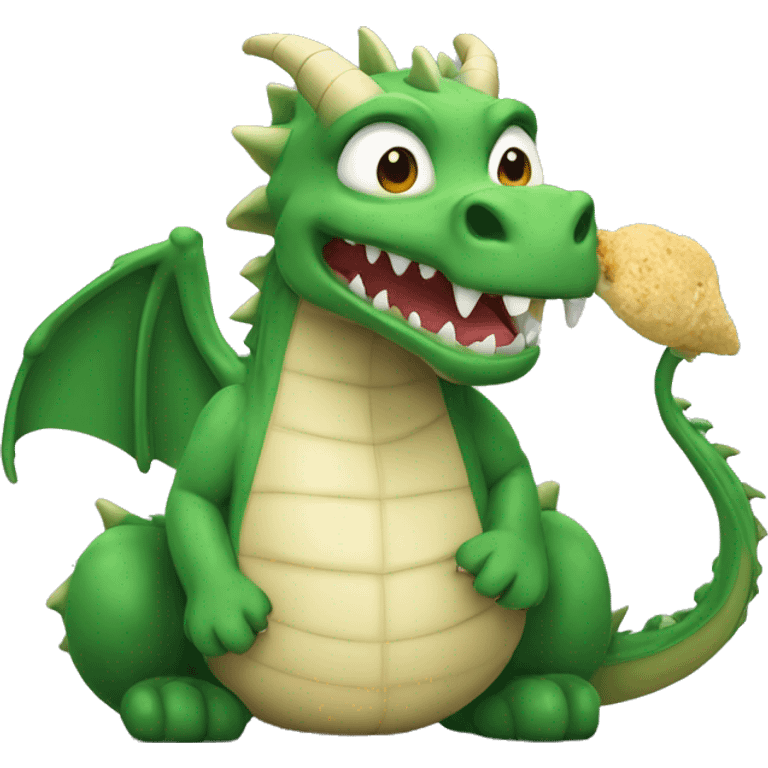 Un dragon qui mange emoji