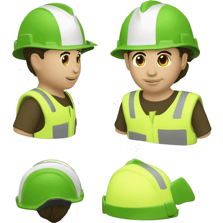 INGENIERO FORESTAL CUERPO COMPLETO CASCO BLANCO CHALECO VERDE emoji