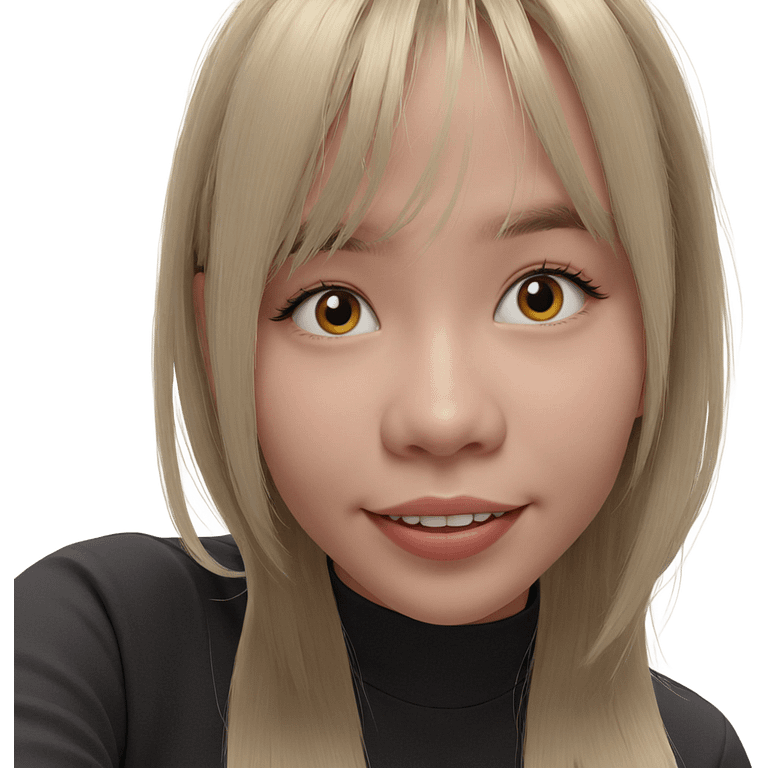 smiling blonde girl portrait emoji