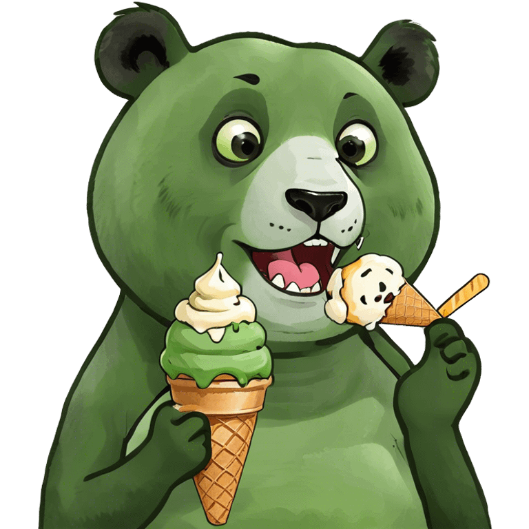 Panda eating ice cream emoji