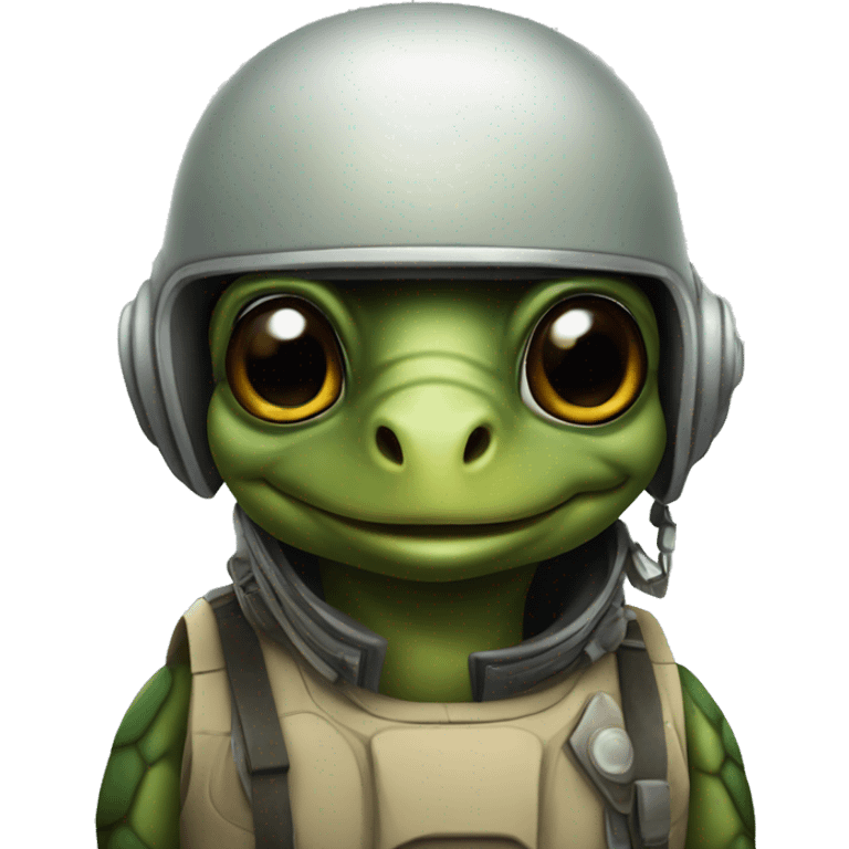 a turtle with pilot helmet emoji