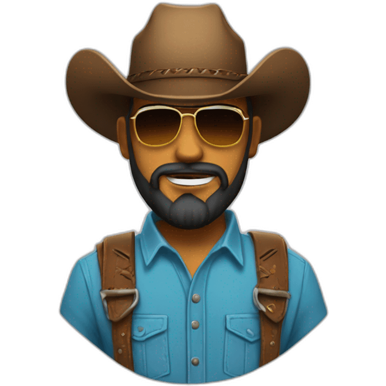 cowboy maigre lunettes barbe emoji